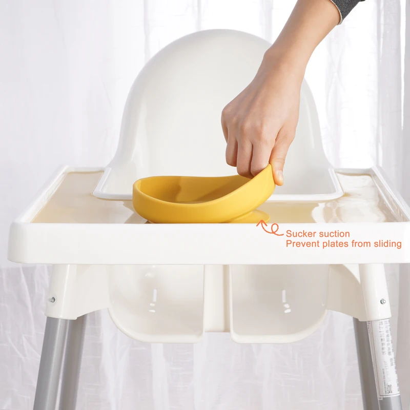 2Pcs/Set Silicone Baby Feeding Plate Tableware For Kid Waterproof Suction Dishes With Spoon Children Train Baby Stuff