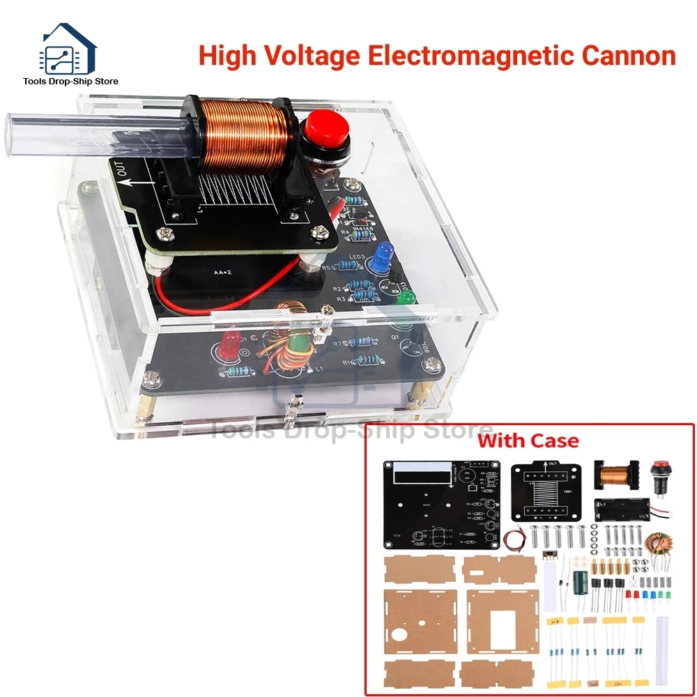 DC3V High Voltage Electromagnetic Cannon DIY Kit Coil Boosting Module Circuit Board Welding Practice Electronic Experiment Parts