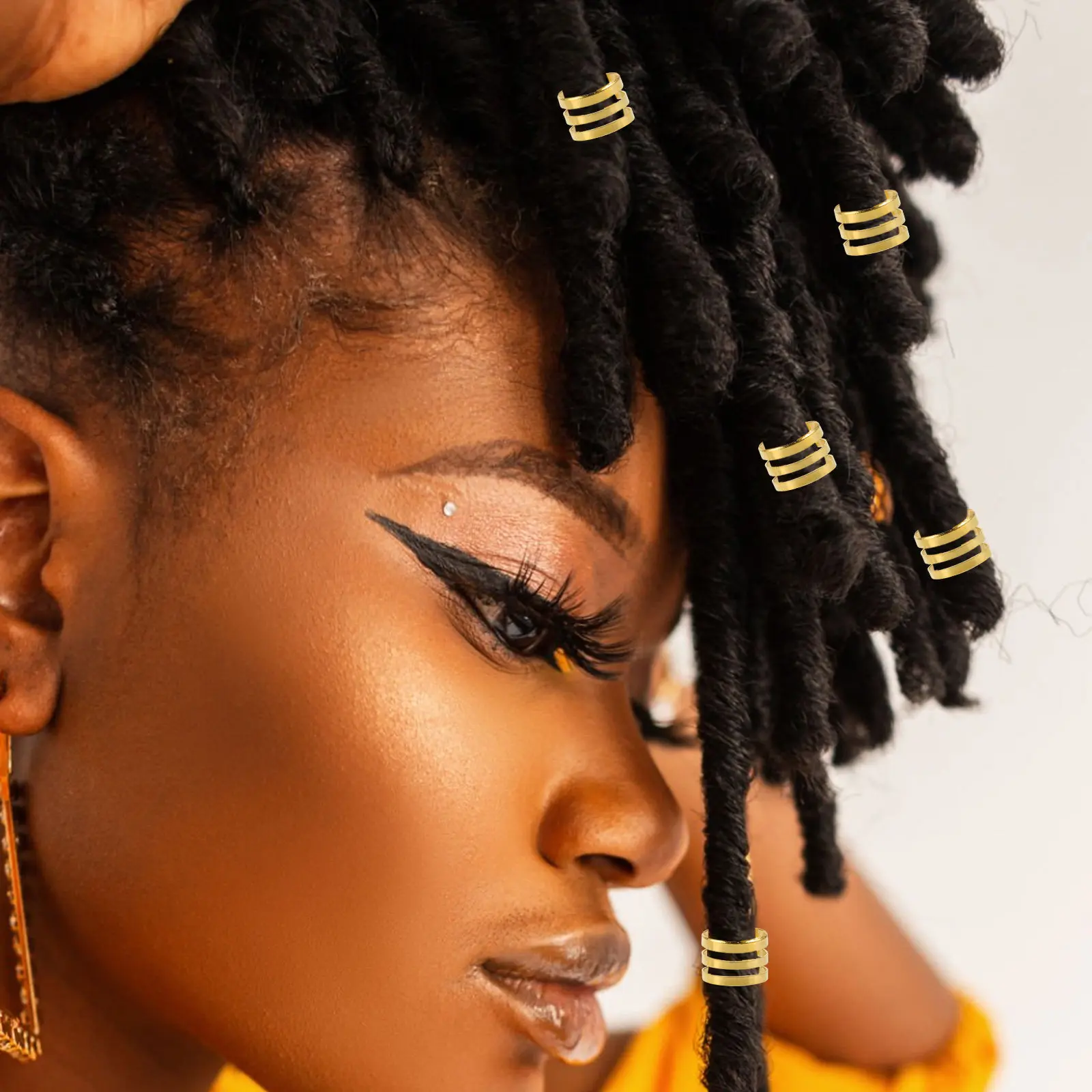 

200Pcs Hair Braid Rings Dreadlock Jewelry Metal Beads Silver Gold Adjustable Hair Cuffs Accessories for Braids Styling