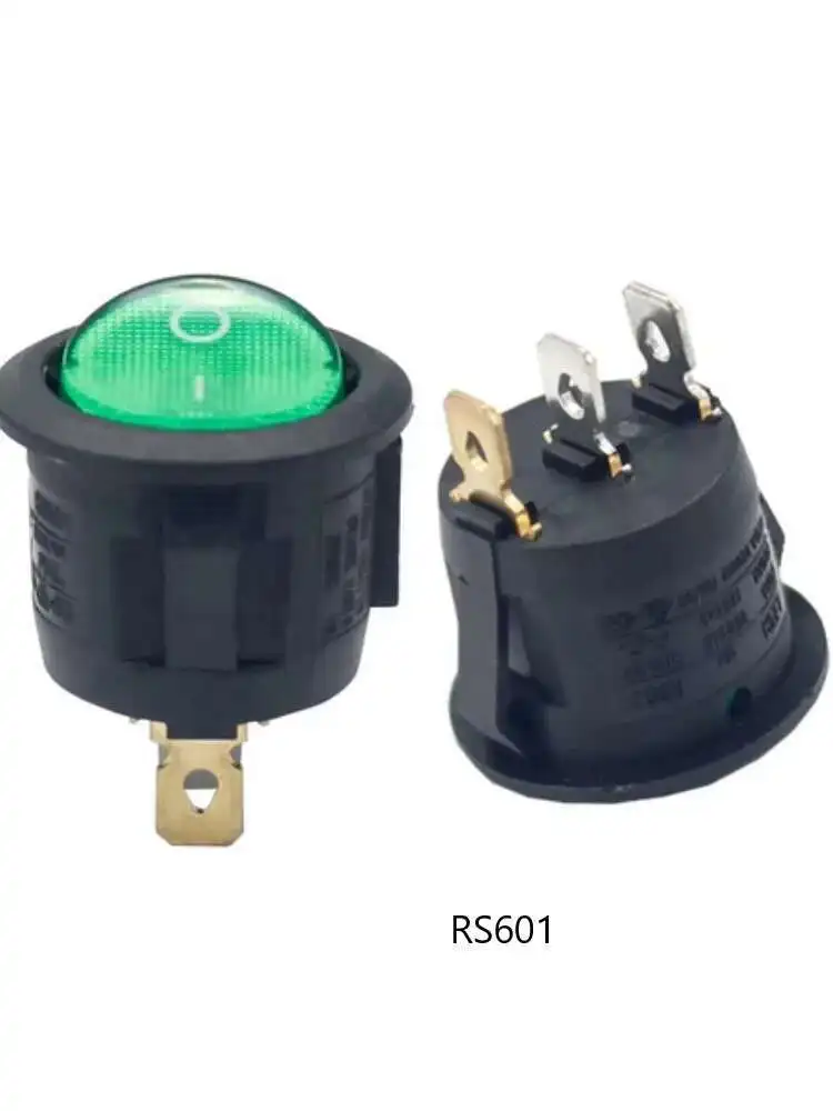 

LC-RS601 (1 Pack ) RS601 250V 6A SPST On Off Green Light 3 Pin Rocker Switch
