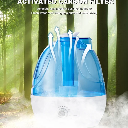 콜드 미스트 조용한 초음파 가습기, 조절 가능, 360 회전 깍지, 자동 셧다운, 아기 유모용 가습기 