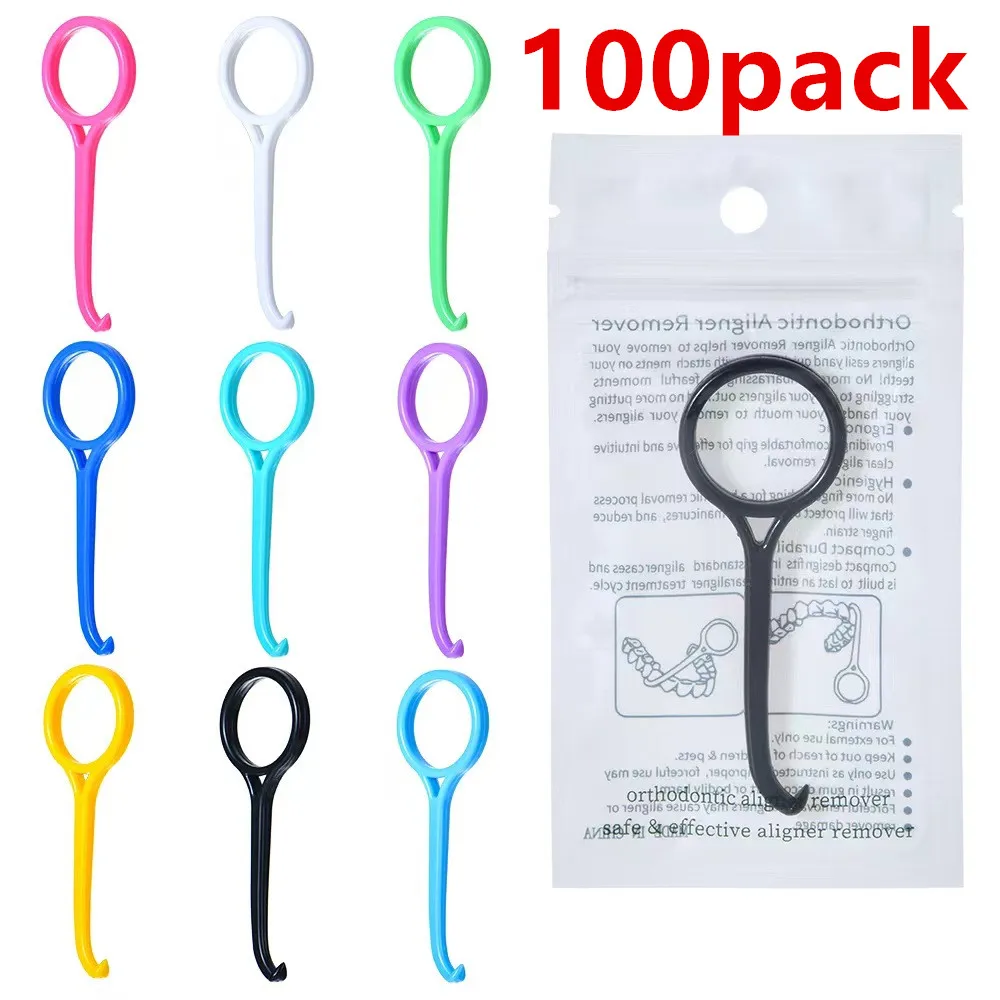 

100 упаковок, прозрачный инструмент для удаления выравнивателя, оптовая продажа, многоцветный инструмент для удаления брекетов, личные ортодонтические принадлежности, кронштейны для удаления фиксаторов