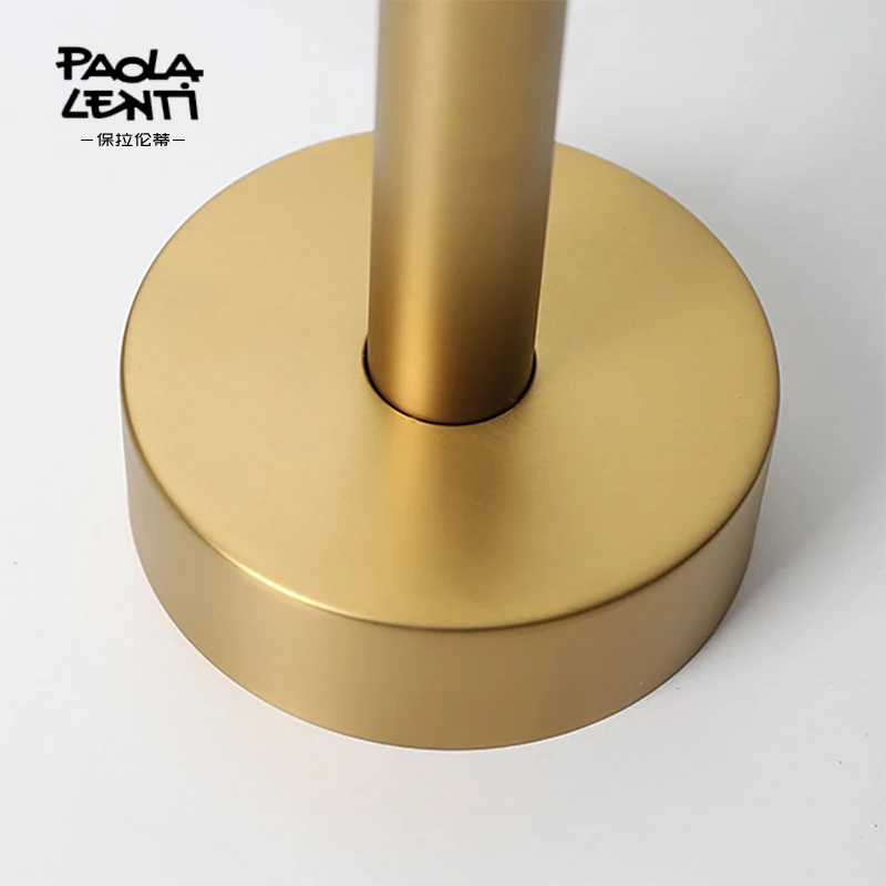 Bathtub-side floor-standing brushed gold hot and cold faucet All-copper vertical shower faucet