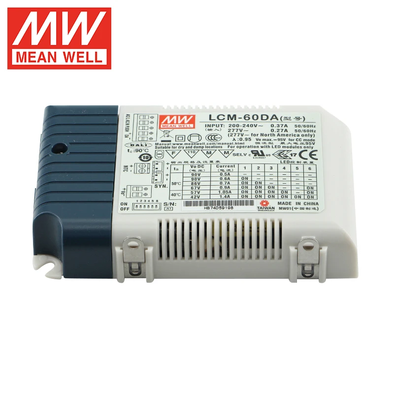 Meanwell LCM-60/40DA LED Driver 60W 40W DALI Dimming Multiple-Stage Constant Current Industral Power Supply for LED Lighting