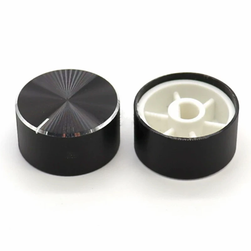 cltgxdd 1 pcs diameter 25mm 25x13mm 6mm Shaft Hole Aluminum Alloy Potentiometer Knob Black (D-axis)