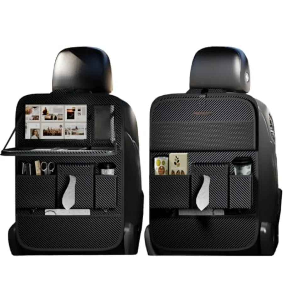 

Car Seat Organizers Multi-functional Back Seat Protectors Storage Pouches and Tray Holders for Cars Seat Back and Rear Seats Ca