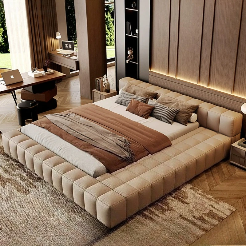 150x200cm 180x200cm Luxury Modern Tatami Lawrence Leather Double Bed 2 People Bedroom Beds And Bed Frames Queen Frame Furniture
