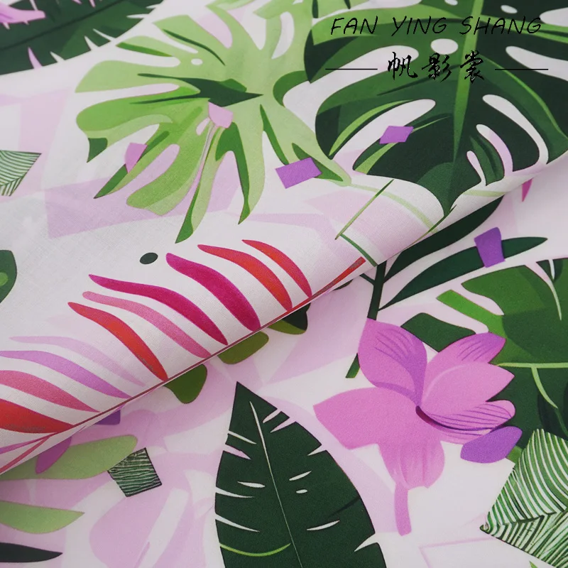 2025 selva Tropical fresca 100% tela de algodón para vestido camisa falda Tissu Tela Tecido Diy