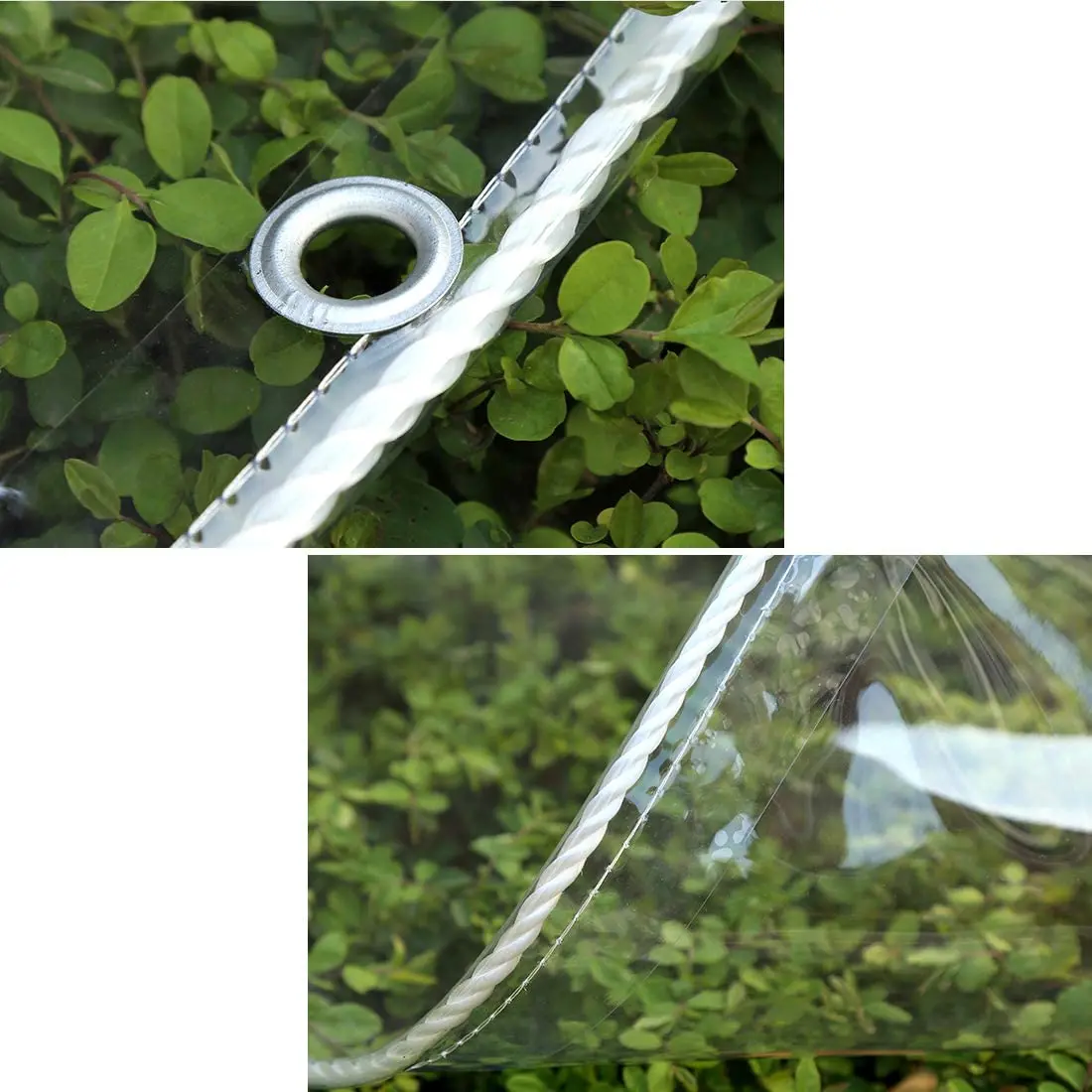 Waterproof Transparent PVC Tarpaulin With Eyelets Weatherproof Foldable 0.35mm Rain Cover Garden Furniture Plants Greenhouse Pet