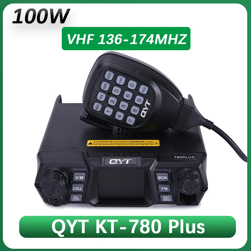 QYT KT-780 Plus stazione Mobile VHF 100W 136-174MHZ ad alta potenza 256CH Quad Display auto Ham ricetrasmettitore stazione camion Walkie Talkie