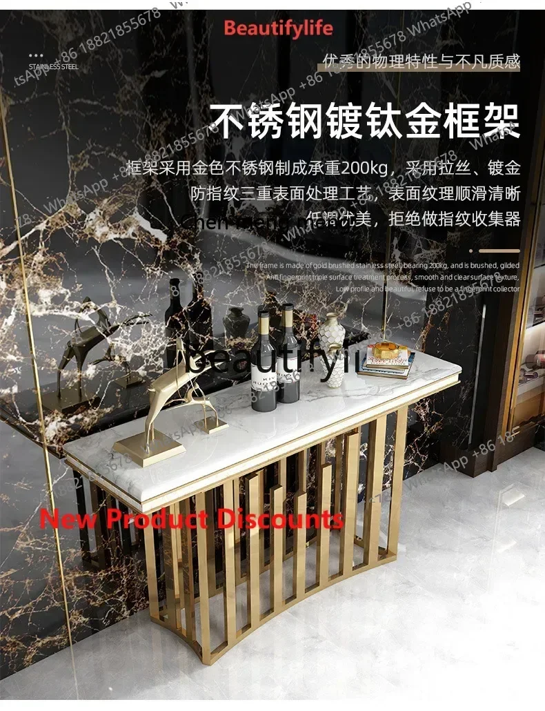 New arrive  A139 Postmodern Light Luxury Marble Entryway Table Wall-Mounted Hallway Entryway Cabinet Simple Creative Console Tab