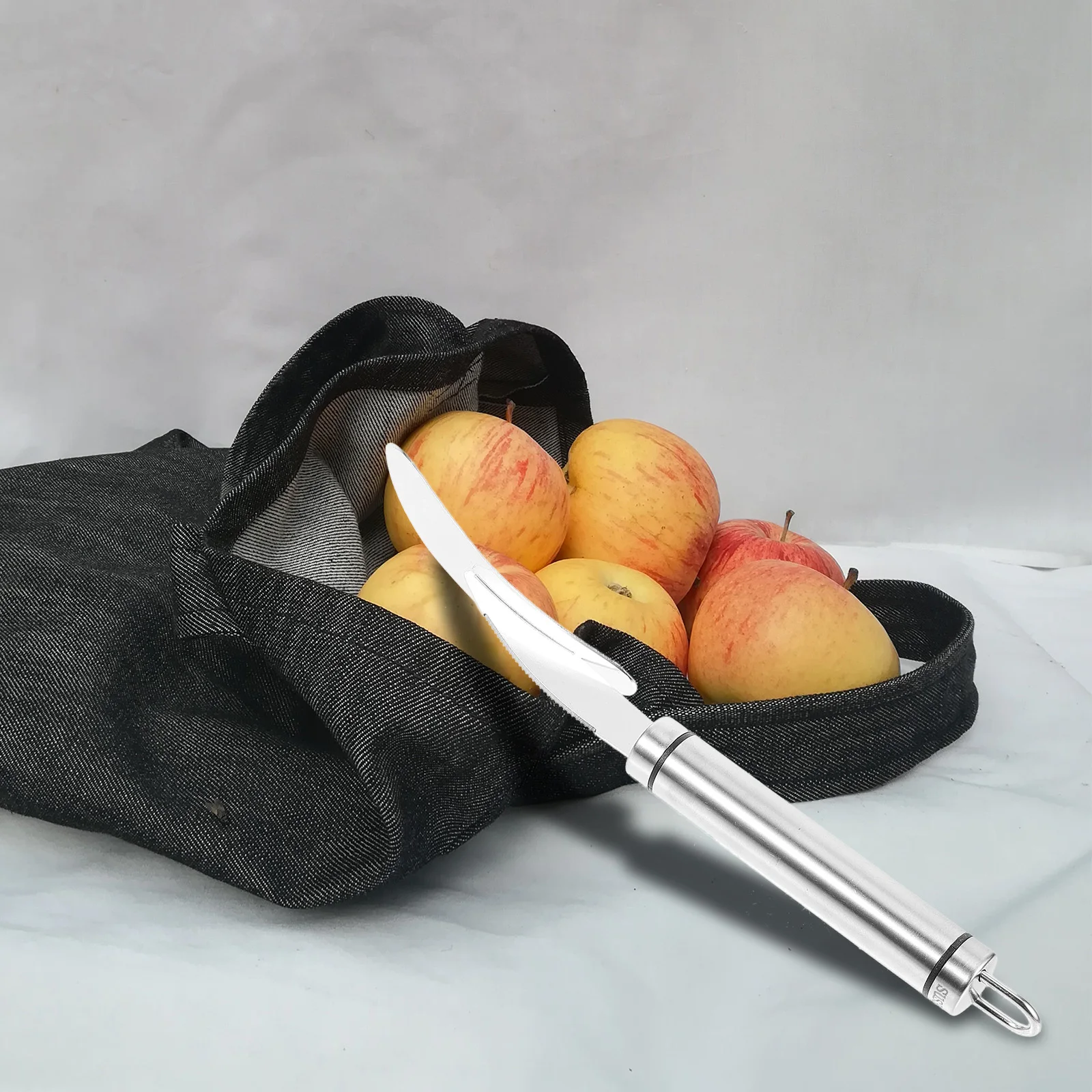 Pengupas Baja Tahan Karat Alat Dapur Ukuran Besar untuk Lemon Buah Jeruk Alat Pengupas Buah Penyimpanan Mudah
