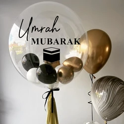 Personalized Eid Mubarak Balloons Stickers Custom Umrah Mubarak Balloon Decal Muslim Islamic Festival Ramadan Kareem Party Decor