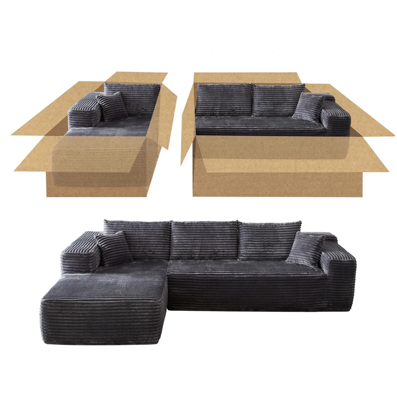 Fotografia 5: Sofá-Cama Conversível com Espuma de Memória, Embalado a Vácuo, Modular com Armazenamento