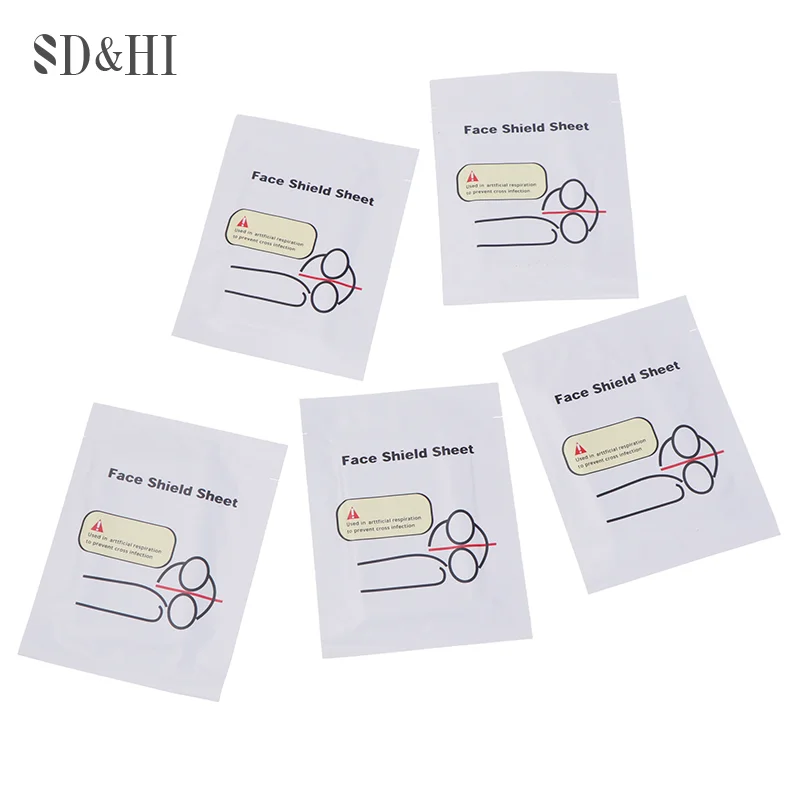 5Pcs Portable Disposable First Aid Masks Breathing Mask Medical CPR Resuscitator Rescue Mouth Breath One-Way Valve Tools