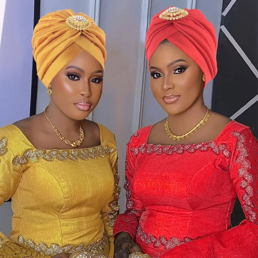 

Новая женская шапка-тюрбан с бриллиантами, мусульманская индийская шляпа, бандана, эластичные шапочки, химиотерапевтическая шапка, африканский головной убор, головной убор, повязки на голову Mujer