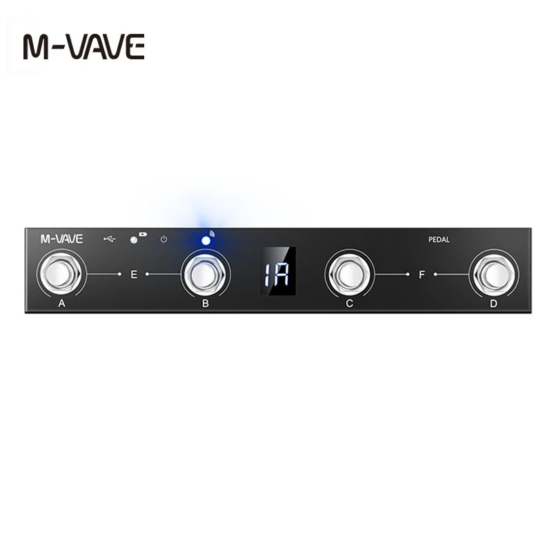 M-VAVE Chocolate BT Wireless MIDI Controller 4 Footswitch Supports USB MIDI Foot Controller Pedal APP Control Guitar Pedal 