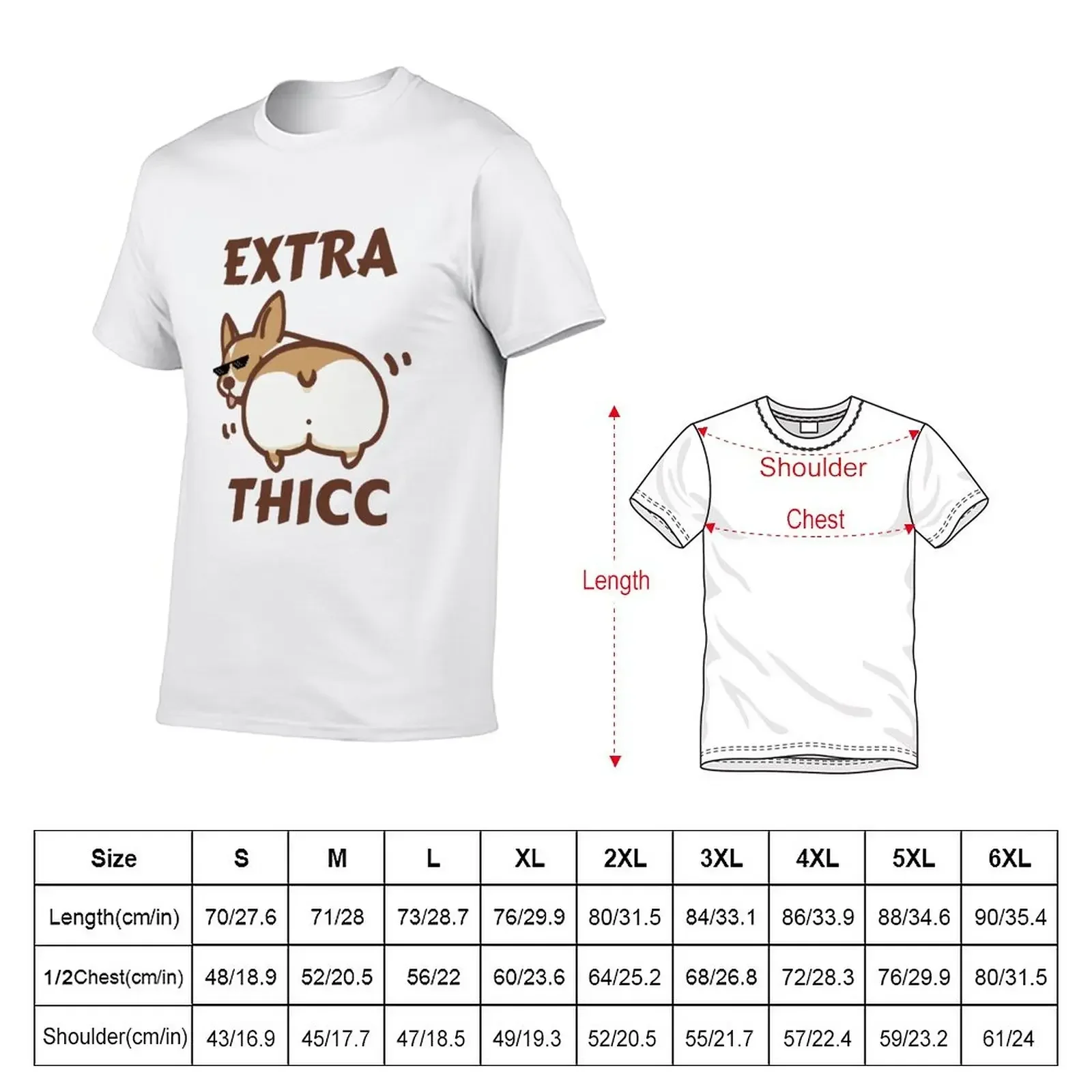 Extra Thicc Corgi T-Shirt funnys cute tops clothes for men