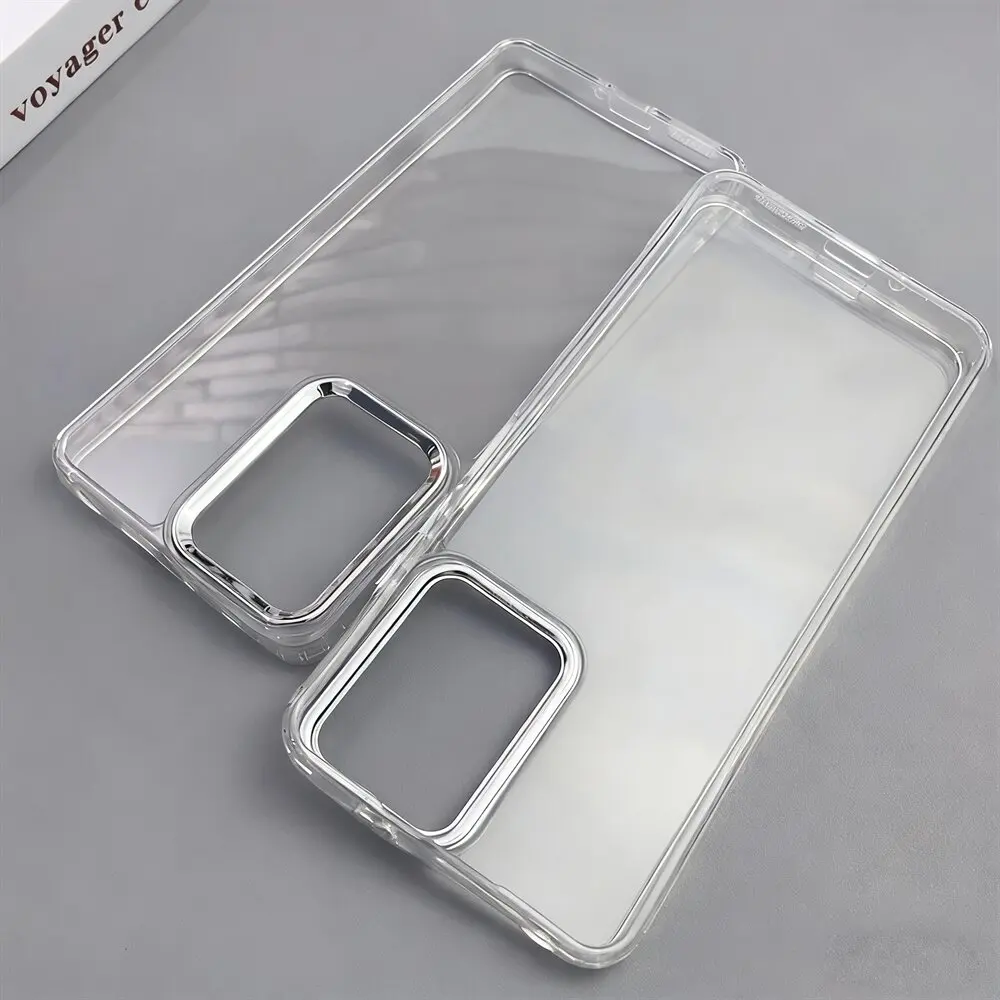 حافظة Poco F5 من الكروم بأزرار شفافة ناعمة من البولي يوريثان الحراري لهاتف Xiaomi Poco M3 M4 X3 GT M6 Pro X4 M7 F6 F7 X6 X5 غطاء هاتف شفاف #2