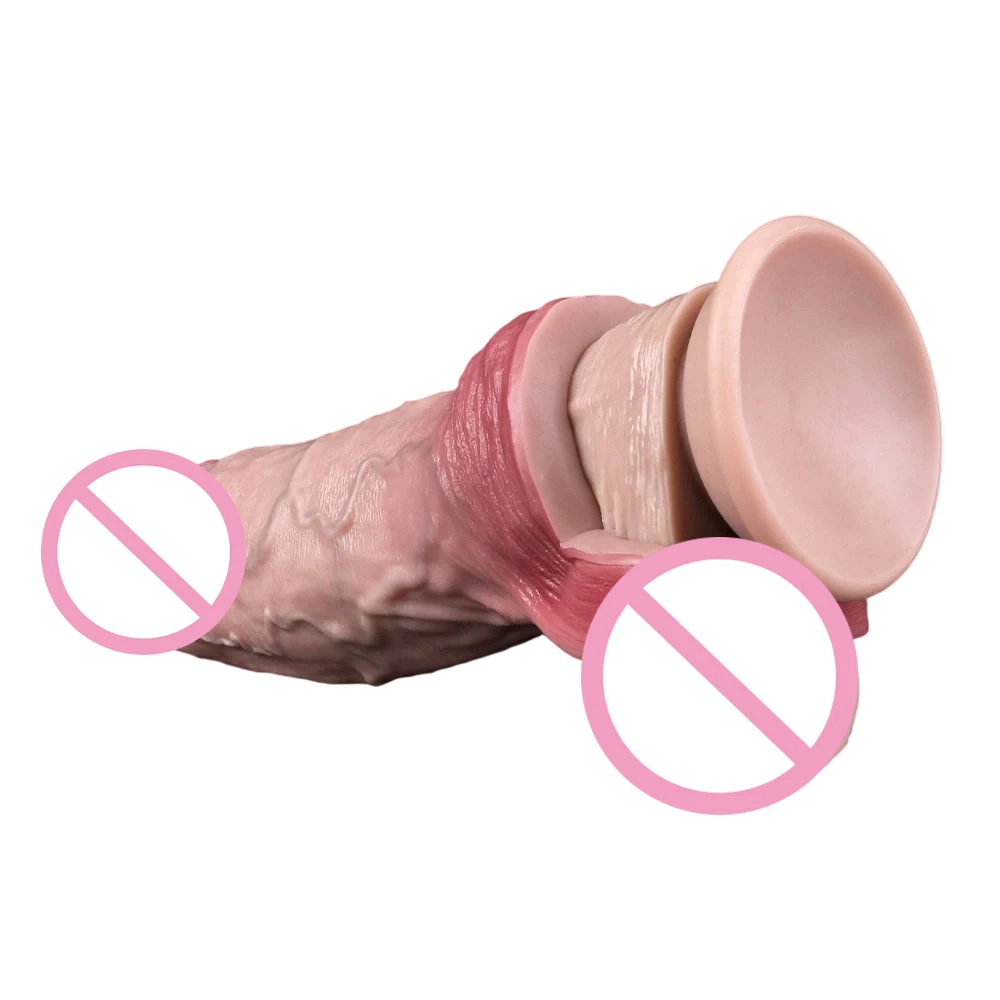 FAAK التحكم اللاسلكي تهتز واقعية القضيب كم قابلة لإعادة الاستخدام سيليكون الديك المكبر موسع سميكة مرونة القضيب الدائري #6