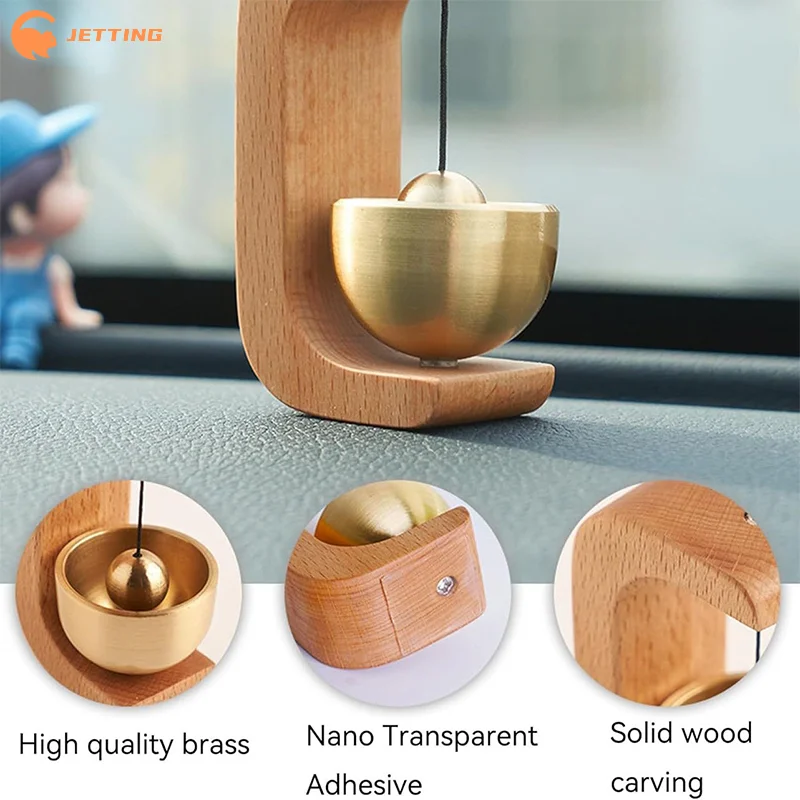 (New) 1PCS Wooden Wind Chimes Magnetic Brass Wireless Doorbell Jingle Bell Entrance Hanging Pendants Home Decorative Door Bells