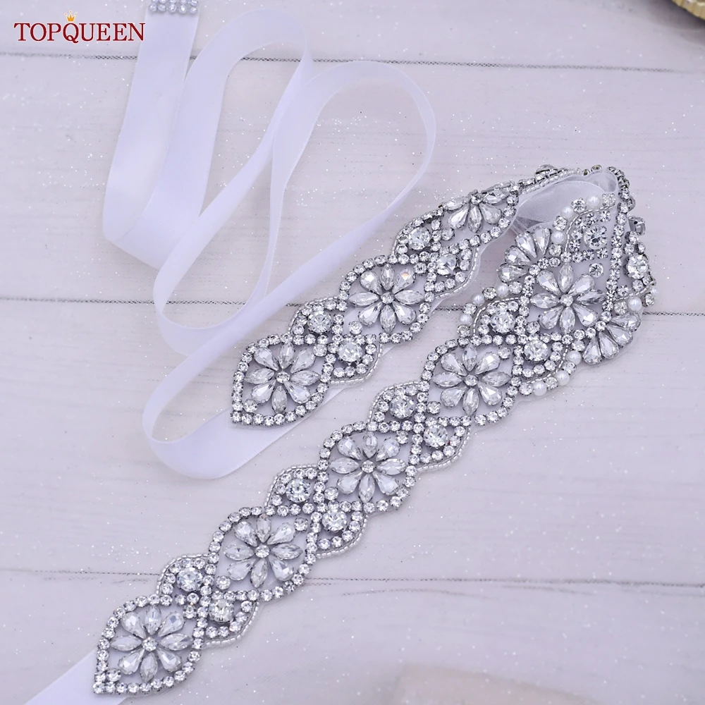 Topqueen S161B-G Dames Wedding Party Vol Goud Strass Riem Luxe Designer Riemen Voor Vrouwen Bridal Decoratieve Diamant Riem