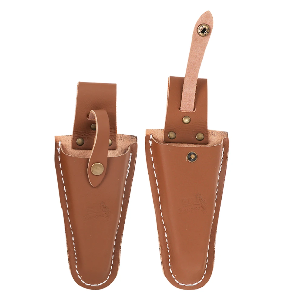 

2pcs Cowhide Scissors Sheath Pruner Cover Brown Pliers Tool Bag Protective Case for Hand Gardening pruning shear