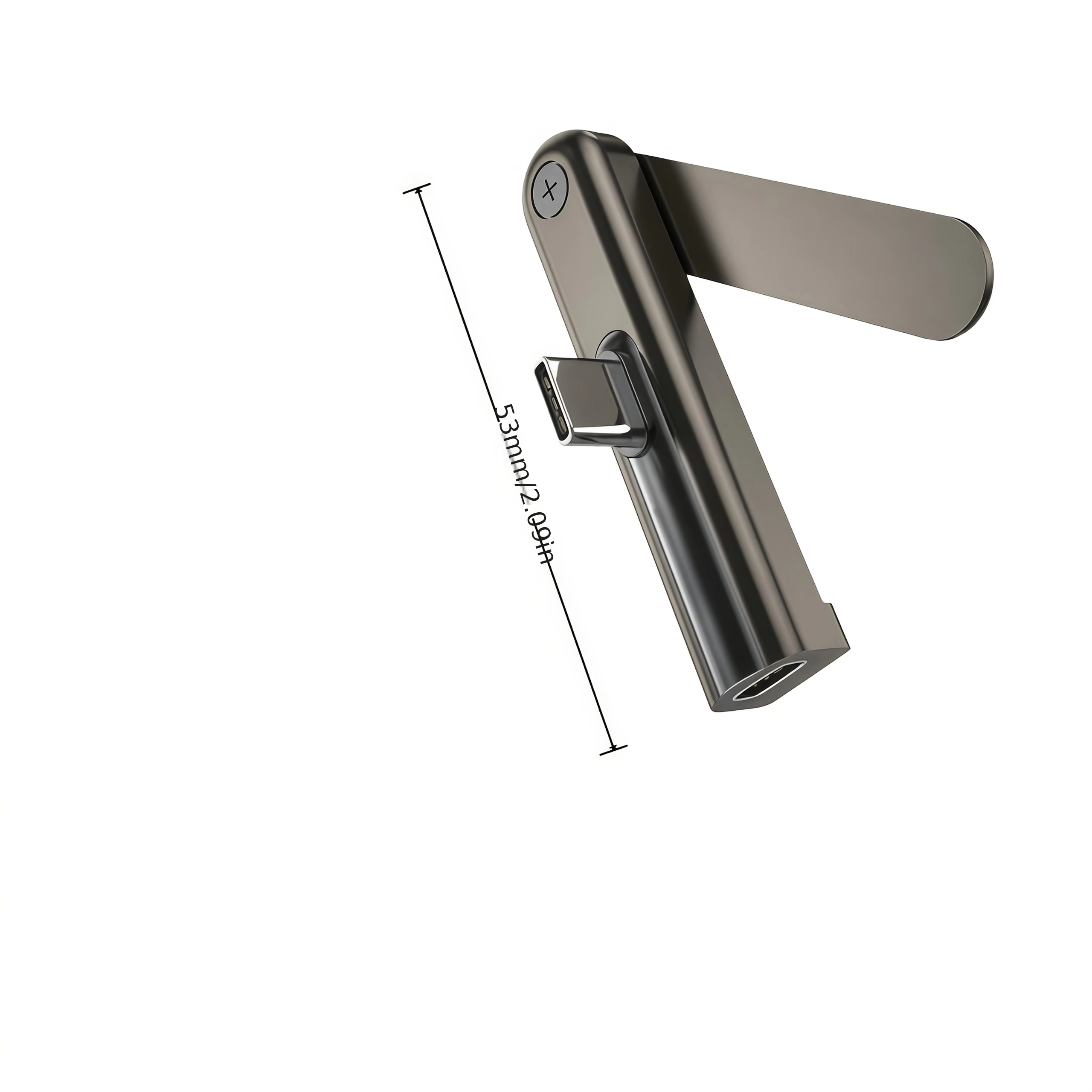

360-degree rotatable folding phone stand adapter kit: Type-C male to Lightning + Type-C female converter, charging connector