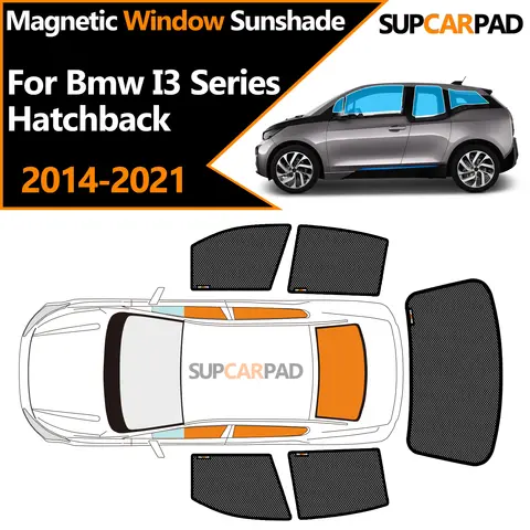 Bmw I3 시리즈 해치백 2014-2021 용 맞춤형 자동차 창 차양 자기 커튼 메쉬 앞 유리 프레임 커튼