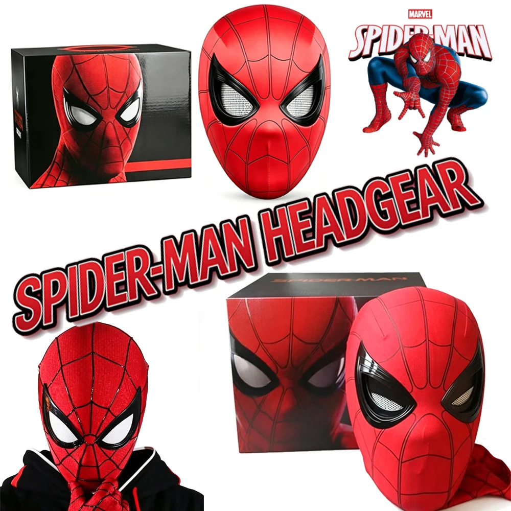 In Stock 《Spider Man:Brand New Day 》 1:1 scale mask, chin strap with operable blink control, Halloween Spider Man cosplay toy