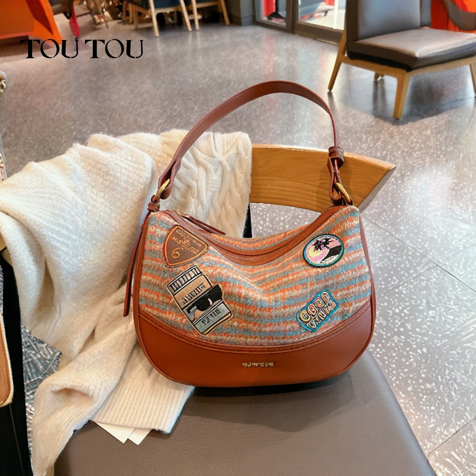 

TOUTOU Women Shoulder Bag Large Capacity Original Design Crossbody Bag for Girl Birthday Gift Fashion Cute Underarm Bag