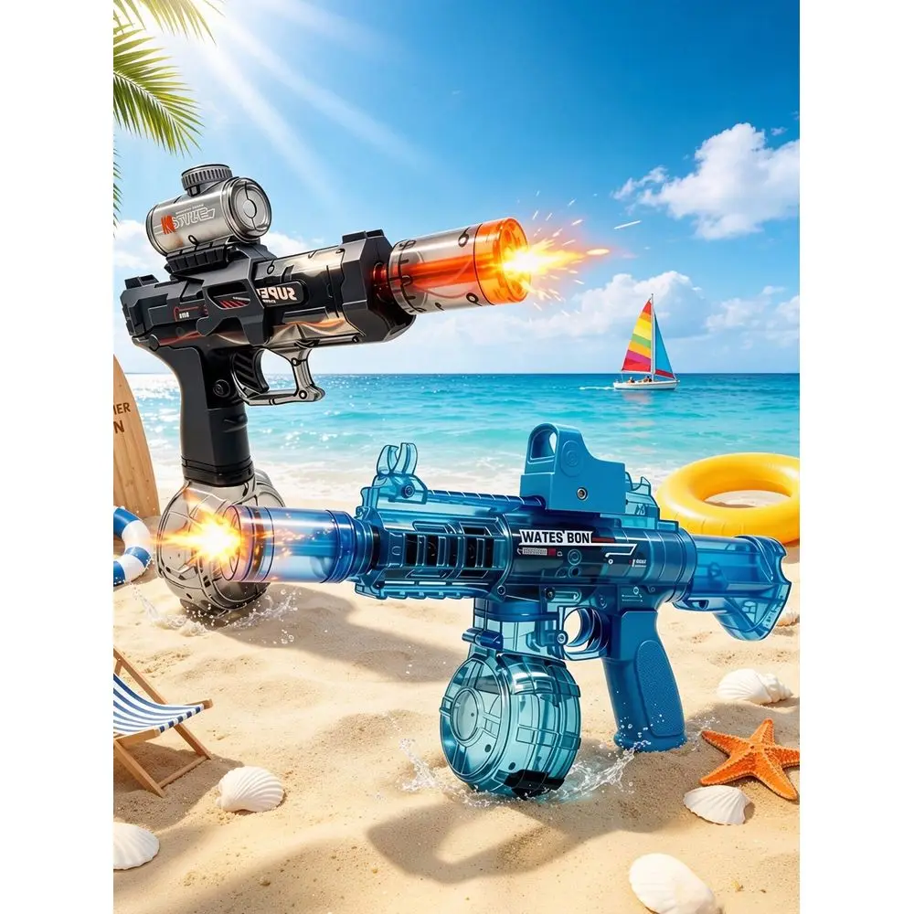 

Power Electric Water Gun LED Lighting Decoration Auto Continuous Spray Long Range Shooting Large Capacity Water Body Rechargeab