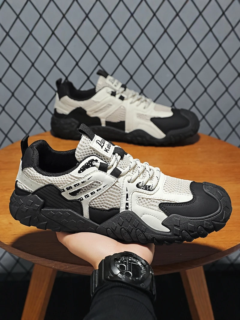 Men's Breathable Mesh Sports Shoes Autumn 2026 New Style Climbing Mountain Work Safety Shoes Thick Bottom Wear-Resistant Rubb...
