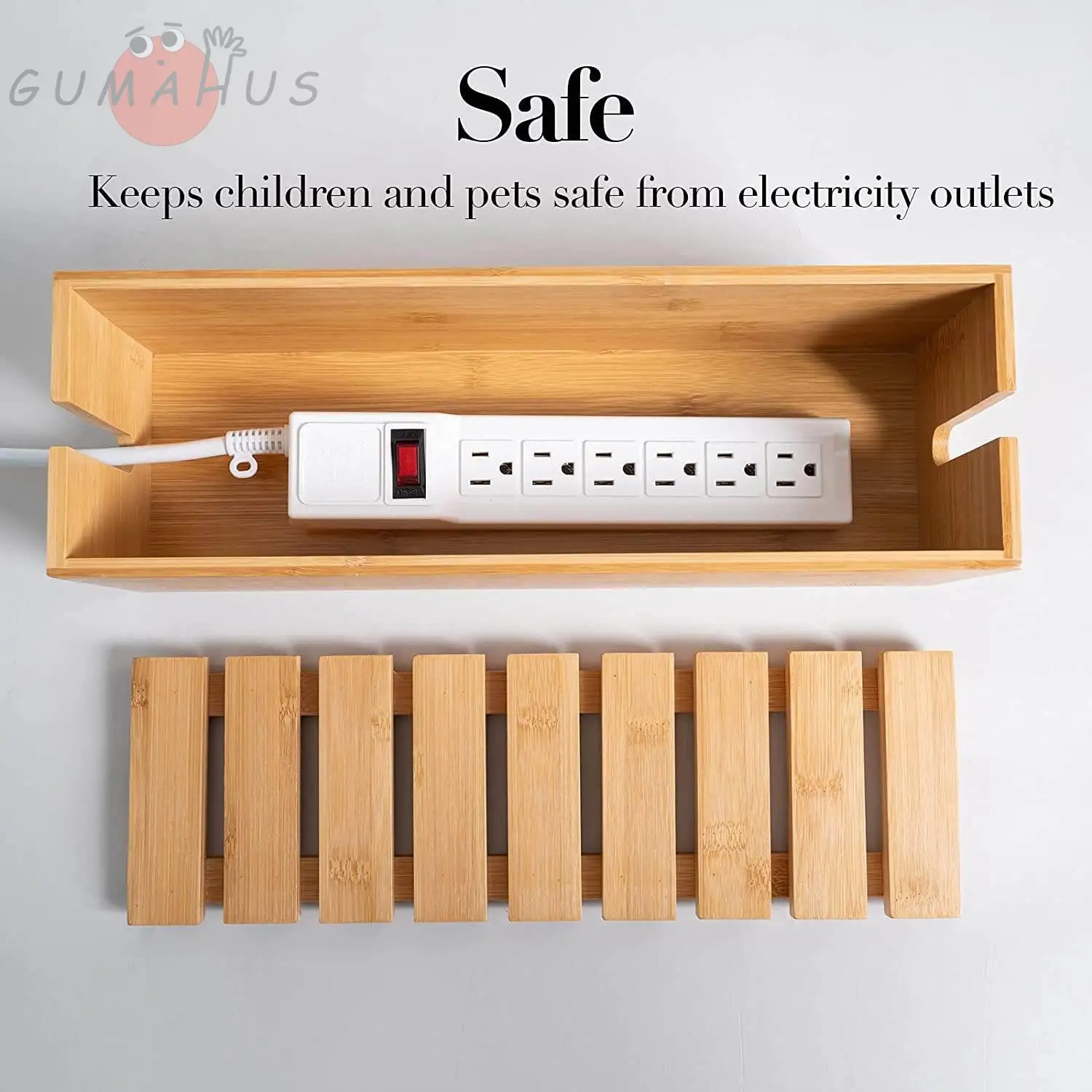 Wooden Cable Organizer Box for Study Room Decorative Storage Container Router Drag Board Line Collection Box Family Organizer