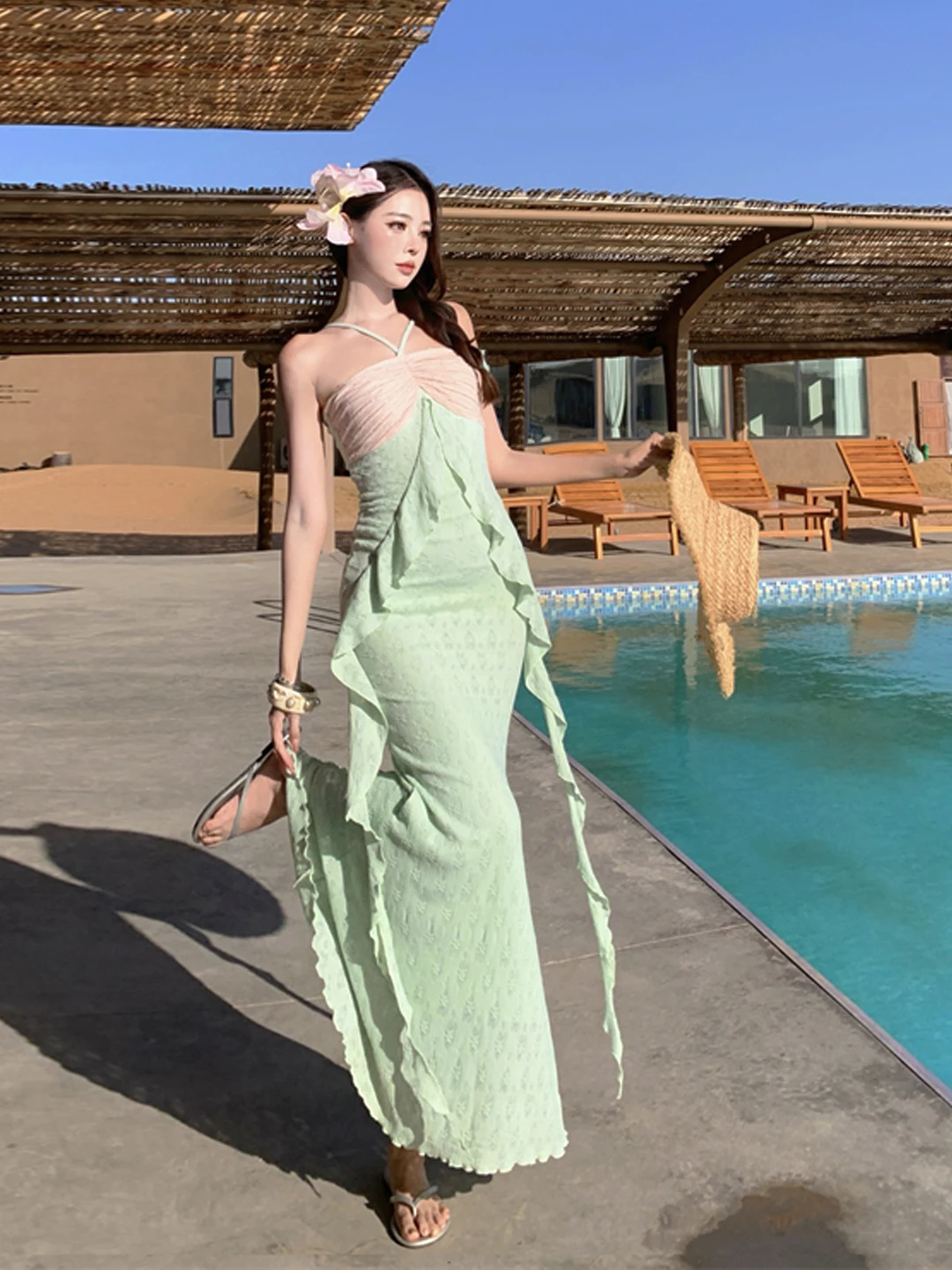 

Вязаная юбка-макси Ele с эффектом «рыбий хвост» для пляжного отдыха, женская, сексуальная, облегающая, с завышенной талией, из мягкого трикотажа, летняя