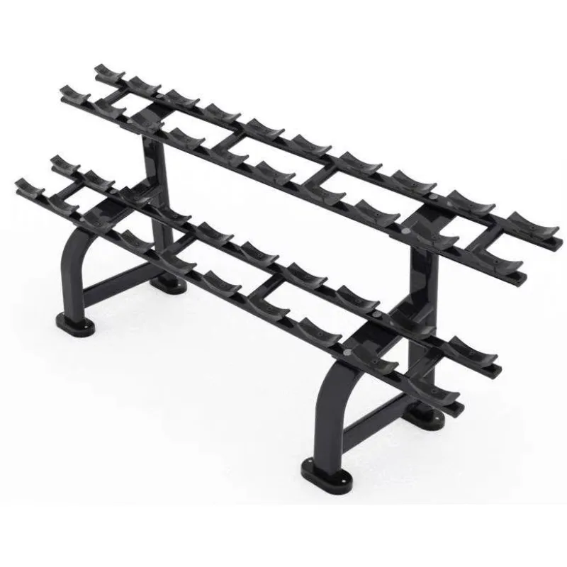 2 Layers Dumbbell Rack For Gym Storage, Heavy Duty Steel Frame Organizer Stand For Indoor Fitness Room Daily Arrangement