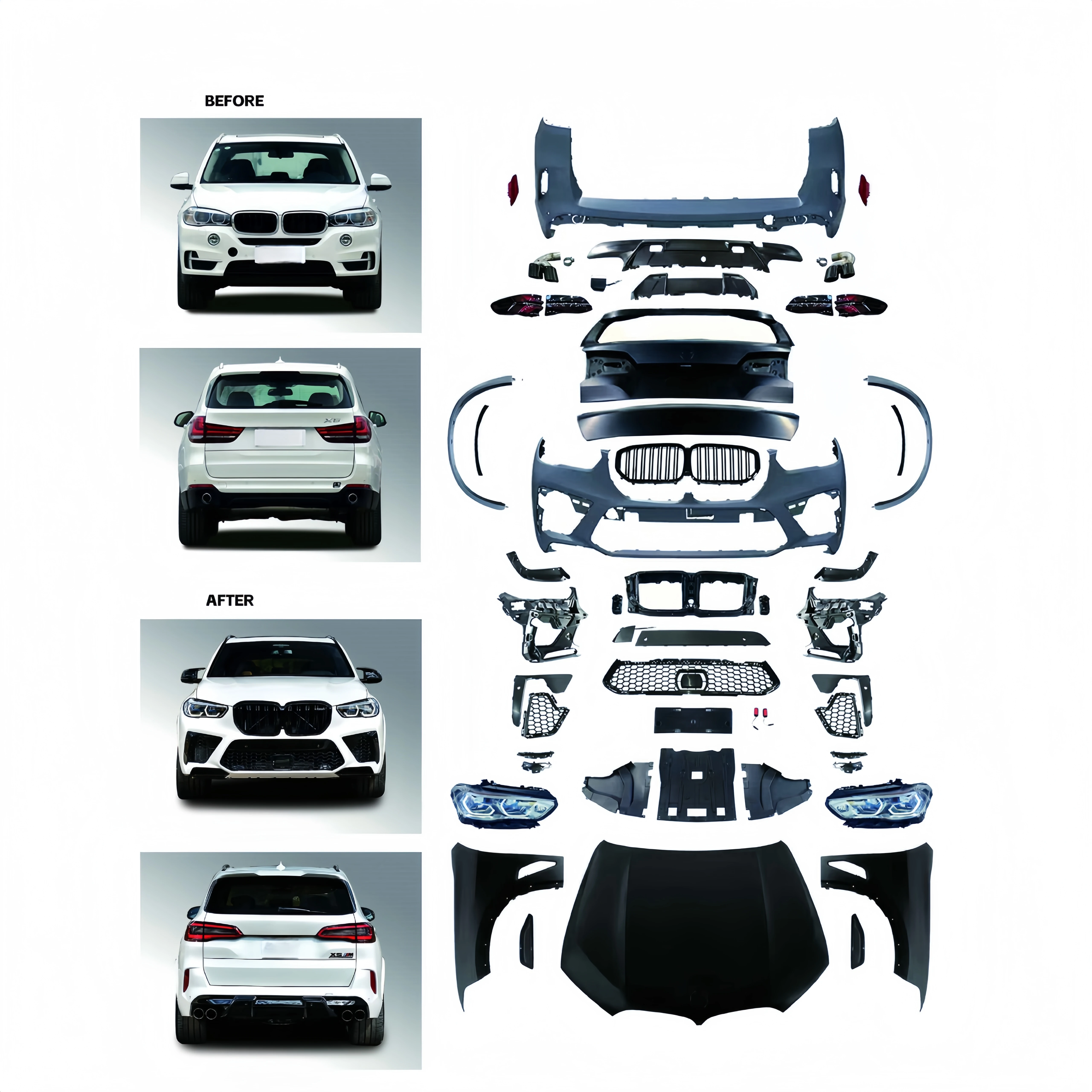 مجموعات هيكل منفذ المصنع عالي الجودة من BR إصدار بدون فقدان F15 14-18 إلى G05 19-22 X5M لسلسلة X5 M