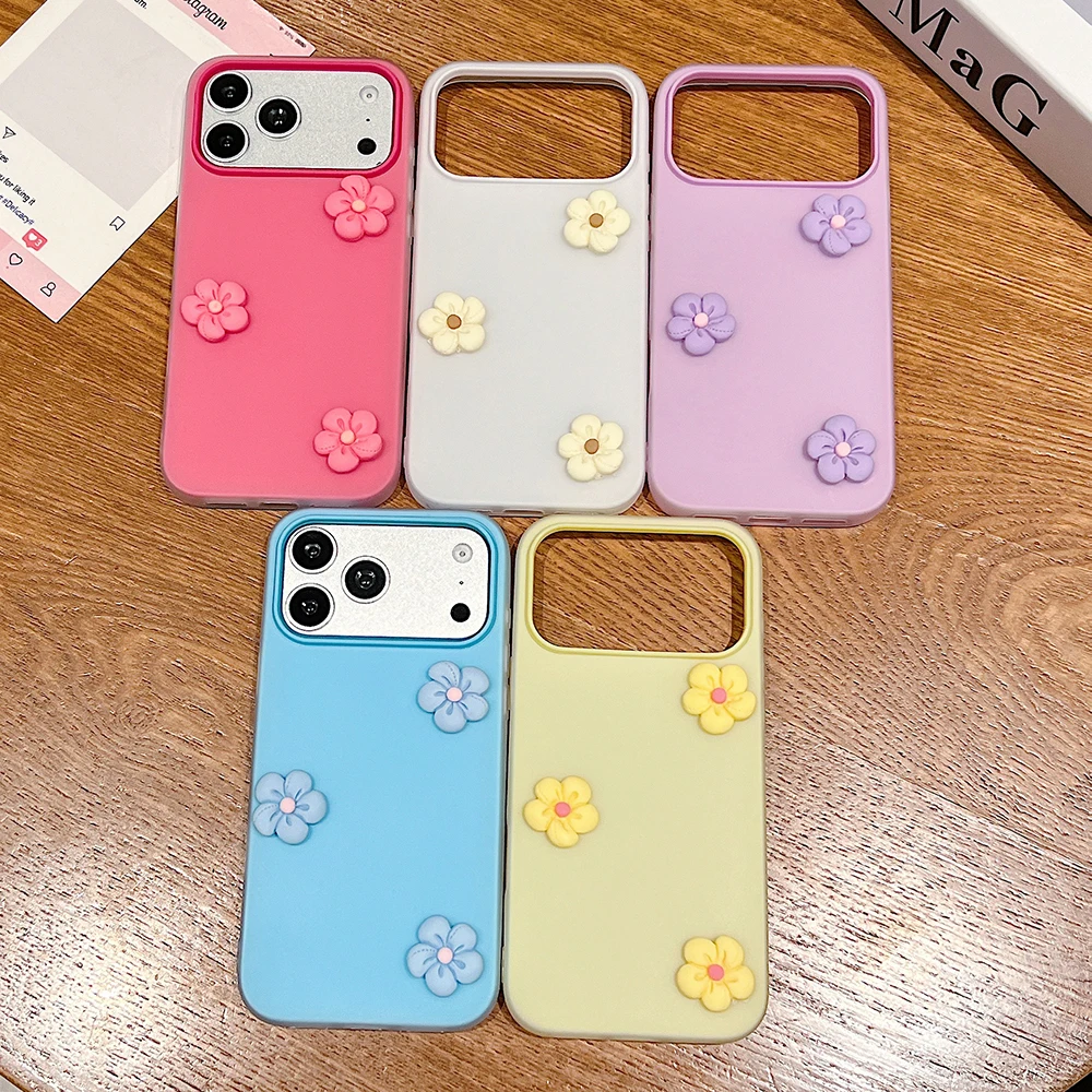 Colorful 2 IN 1 Cute Dopamine Flower Phone Case For iPhone 17 Pro Max 16 15 14 13 12 11 Pro Max 16E 17Air X XS XR 7 8 Plus Cover view 6