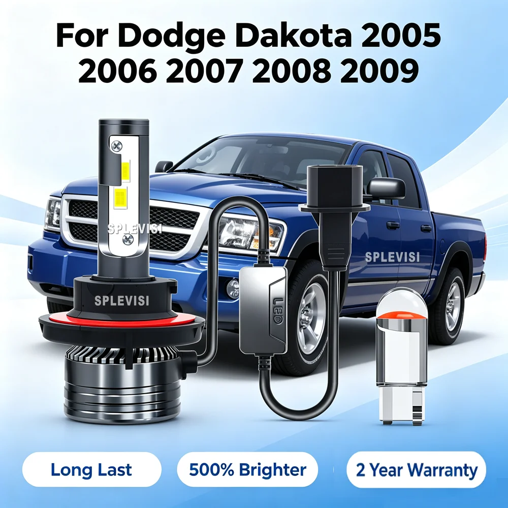 Long-Range Illumination Light Up the Road Far Ahead Long Service Life LED Headlight For Dodge Dakota 2005 2006 2007 2008 2009