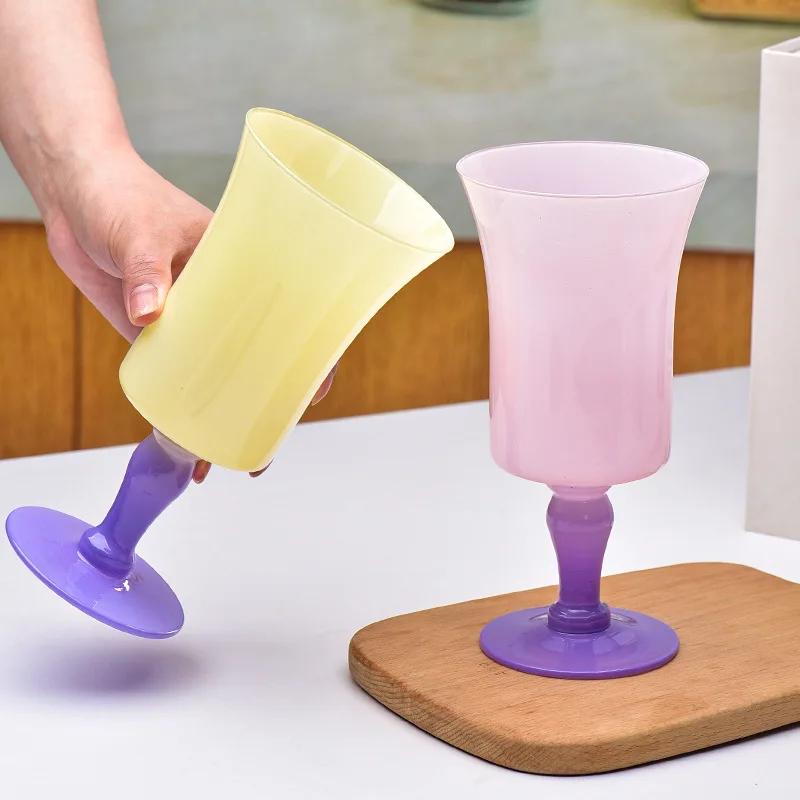 

1 pc 400ml Clear Goblet Coffee Cup Soda-lime Glass Tea Mugs Milk Juice Wine Container Heat-Resistant Water Cup Drinkware