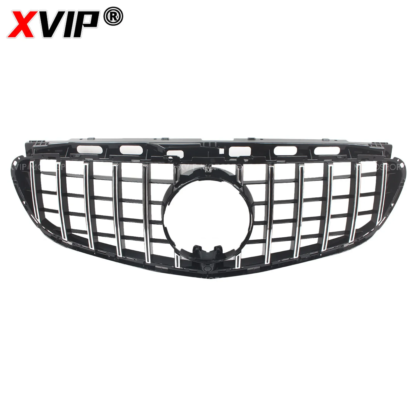 شبكة المصد الأمامي طراز XVIP كروم فضي GTR لسيارة Mercedes Benz E-Class W212/S212 14-16 E200 E250 E300 E350 E400 E500 Grill #2