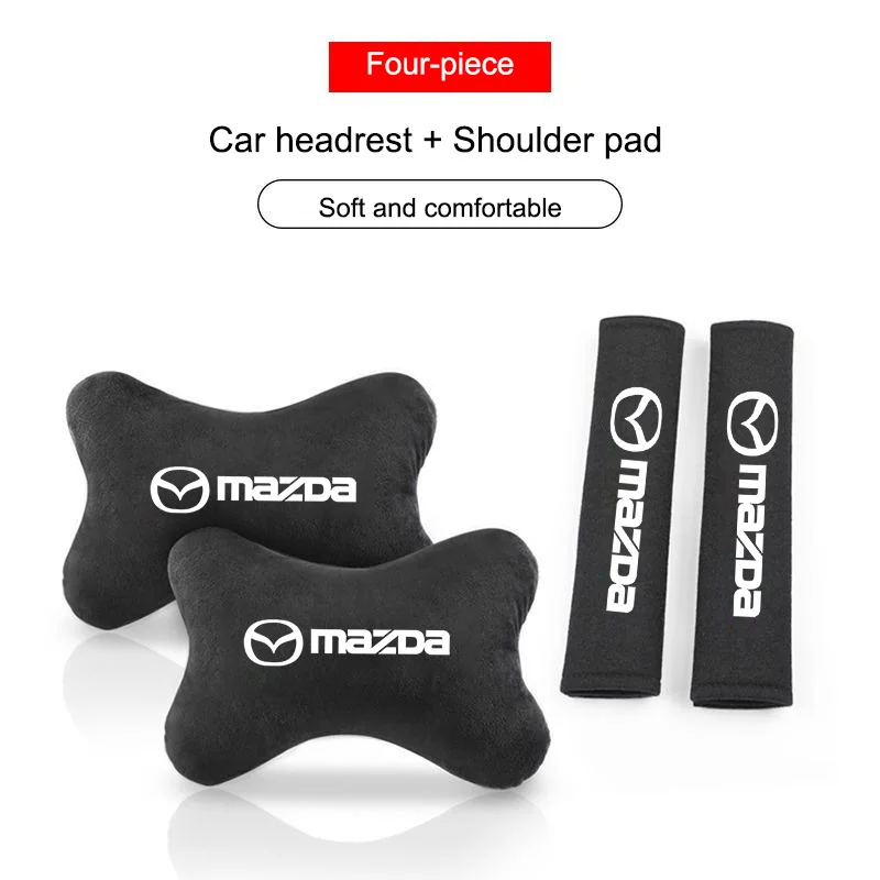 Car Neck Pillow Headrest Seat Belt Shoulder Strap Pad For Mazda 2 3 5 6 BL BM GJ CX3 CX4 CX5 CX-5 CX8 KE KF CX7 CX9 MX5 CX30