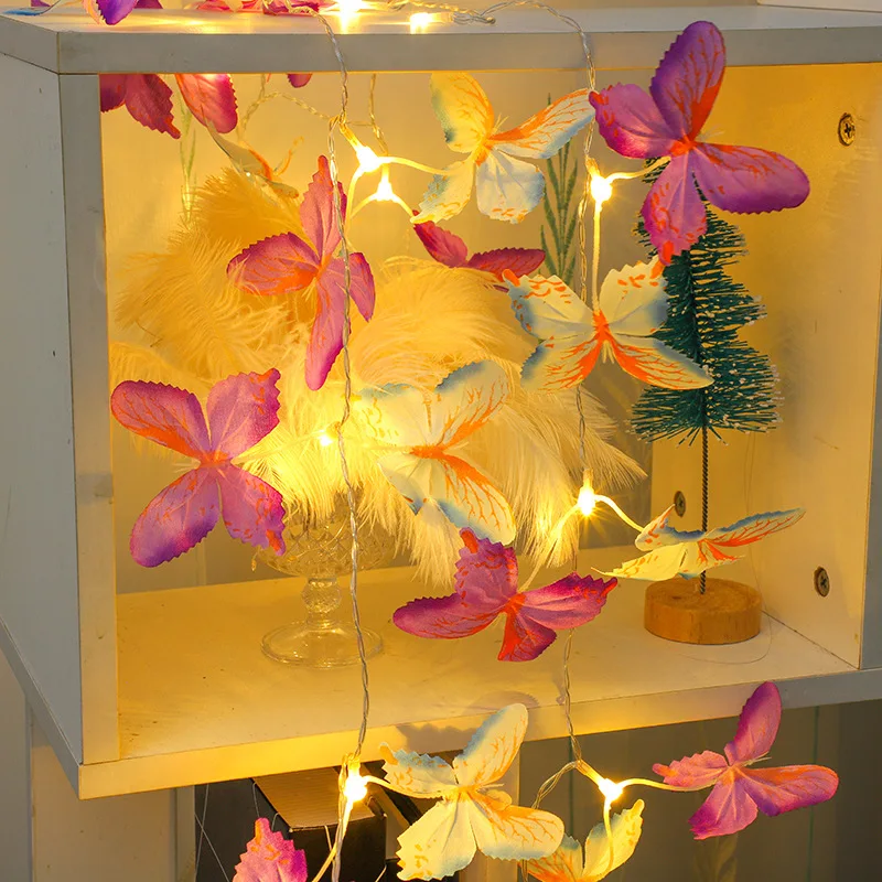 6m 40LED Butterfly String Light Flashing Fairy Lights Battery Powered for Christmas Wedding Birthday Party Bedroom Garland Decor
