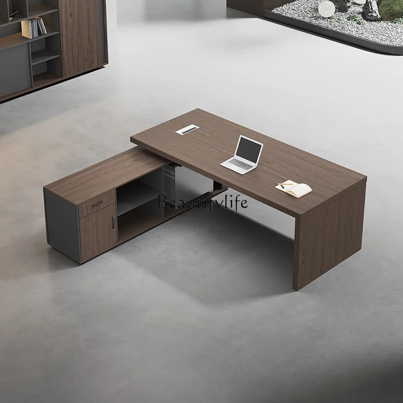 

Simple modern desk Atmospheric computer Light luxury boss desk