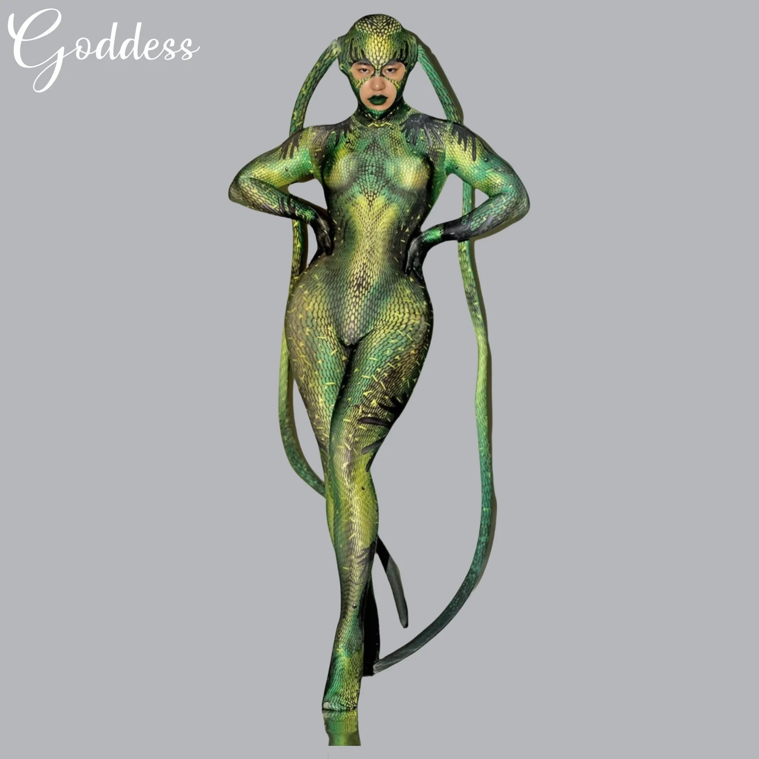 

Personality Fly Cosplay Jumpsuit Women Stretch Stage Rompers Halloween Alien Role Playing Bodysuit Dancer Performance Outfits