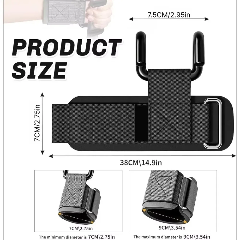 Weight Lifting Hook Grips With Wrist Wraps Hand-Bar Wrist Strap Gym Fitness Hook Weight Strap Pull-Ups Power Lifting Gloves