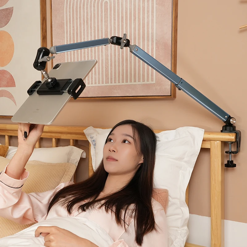 Aluminum Tablet Stand Heavy Load Bearing Boom Arm Stand Multi-Function Desktops Lazy Tablet Holder