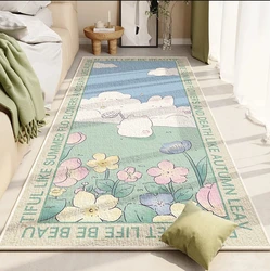 VIKAMA Blanket Ins Style Simple Small Fresh Flower Carpet Personalized Creative Crystal Velvet Bedroom Non-slip Footpad