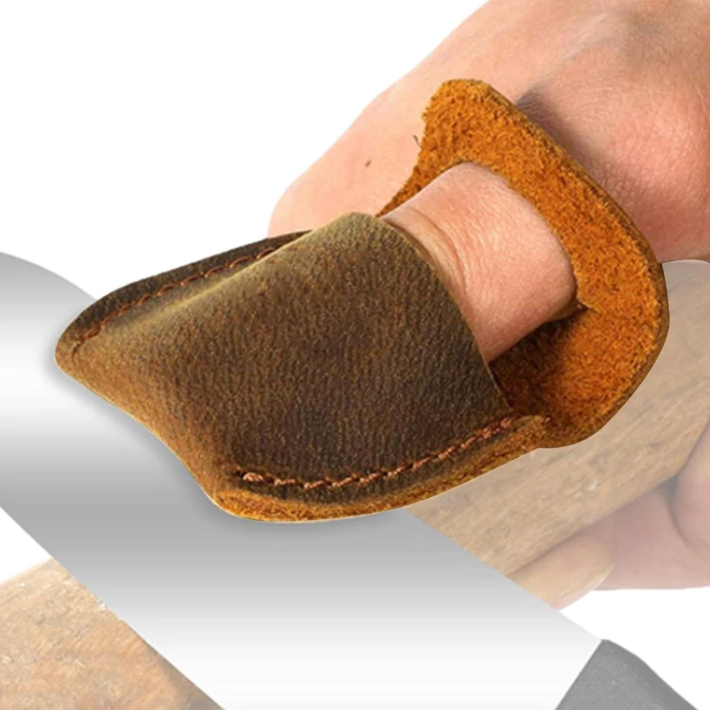 Cowhide Thumb Protective Cover Woodworking Carving Tool High Quality Full Grain Leather Comfortable Breathable Preventing Injury