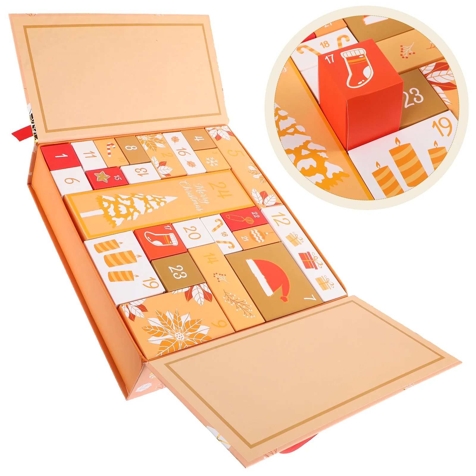 

Christmas Countdown Calendar Box 24 Days Advent Countdown Filler Xmas Treat Boxes Party Favor Bags Holiday Decoration Assorted